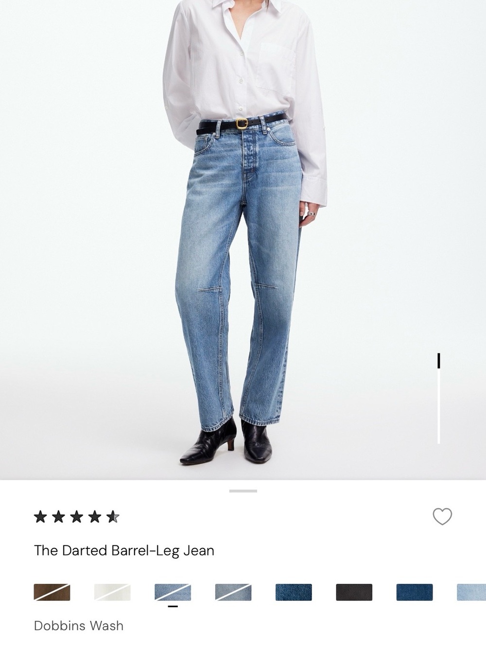 Madewell Dobbins Wash Darted Barrel Jeans — Light Blue